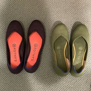 Rothy's Women's Flats in Black and Green